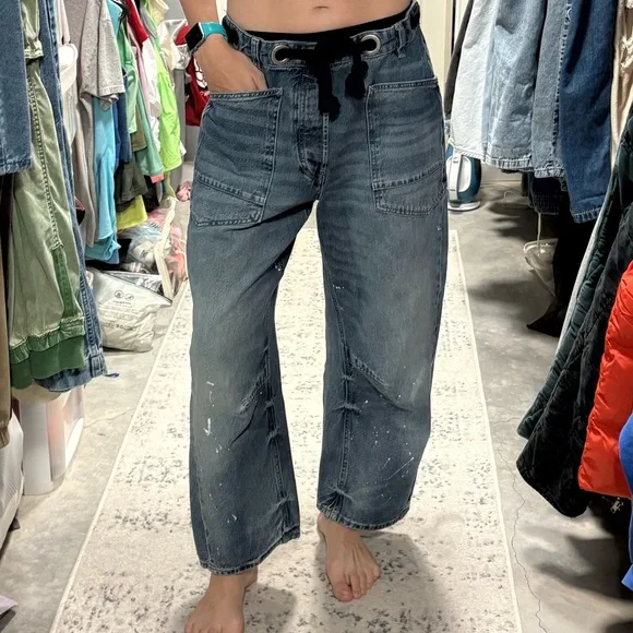 Free People We The Free Moxie Pull-On Barrel Jeans - Picture 5 of 7